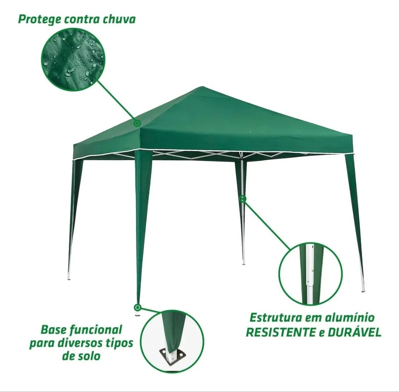 Tenda Gazebo Verde (Nova) - Foto 2