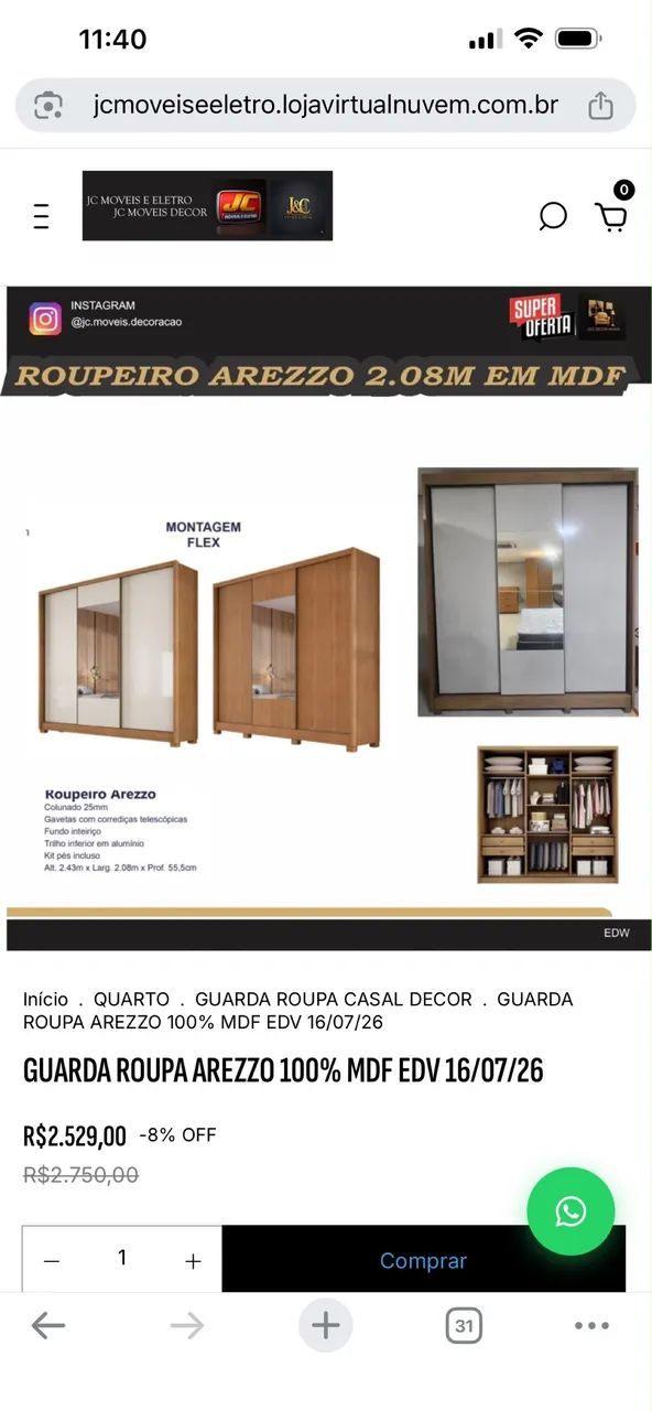 ROUPEIRO ARREZO PORTA DE CORRER  - Foto 4