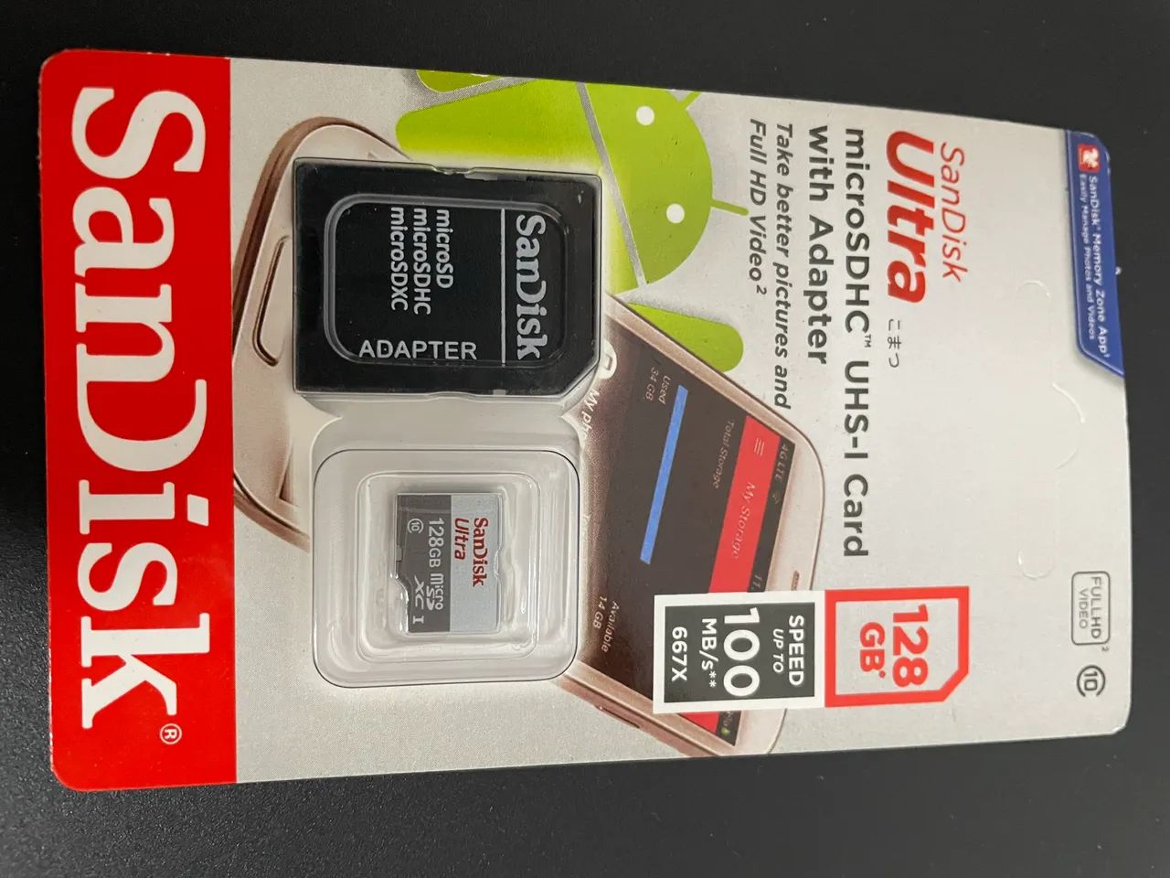 Micro SDHC  C/ adaptador 128GB x 100MB/s kit com 4 SEM USO - Foto 2