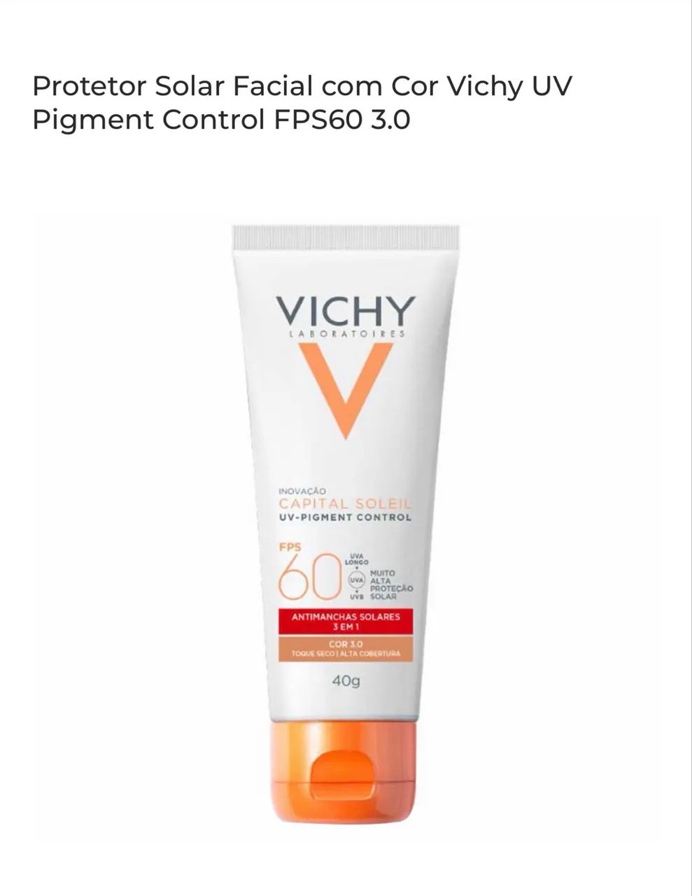 Protetor solar com cor VICHY - NOVO - entrega rápida 