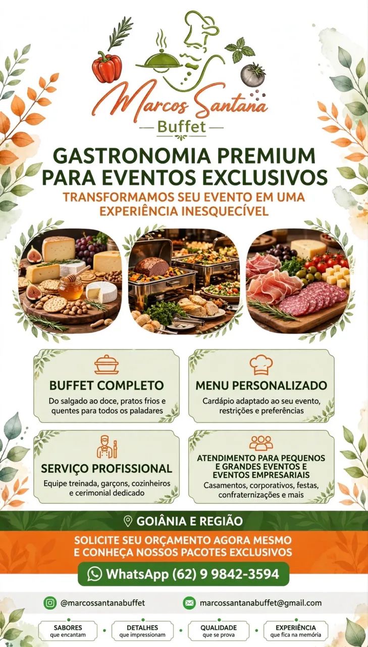SERVIÇO DE BUFFET COMPLETO EM GOIÂNIA E REGIÃO - MARCOS SANTANA BUFFET