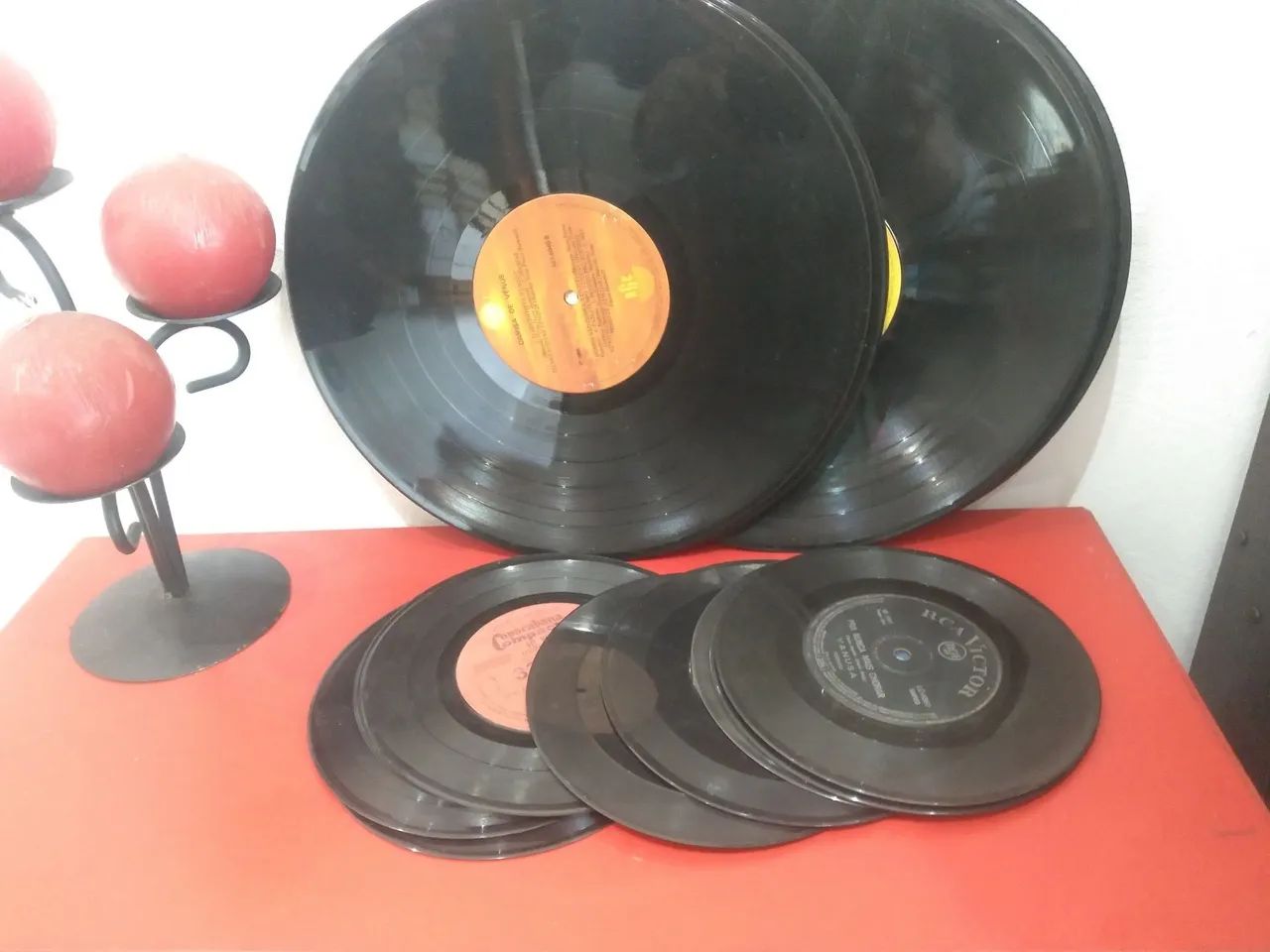 Disco de Vinil para Decoração - 10 LPs + 10 Compacto Simples (Usado)
