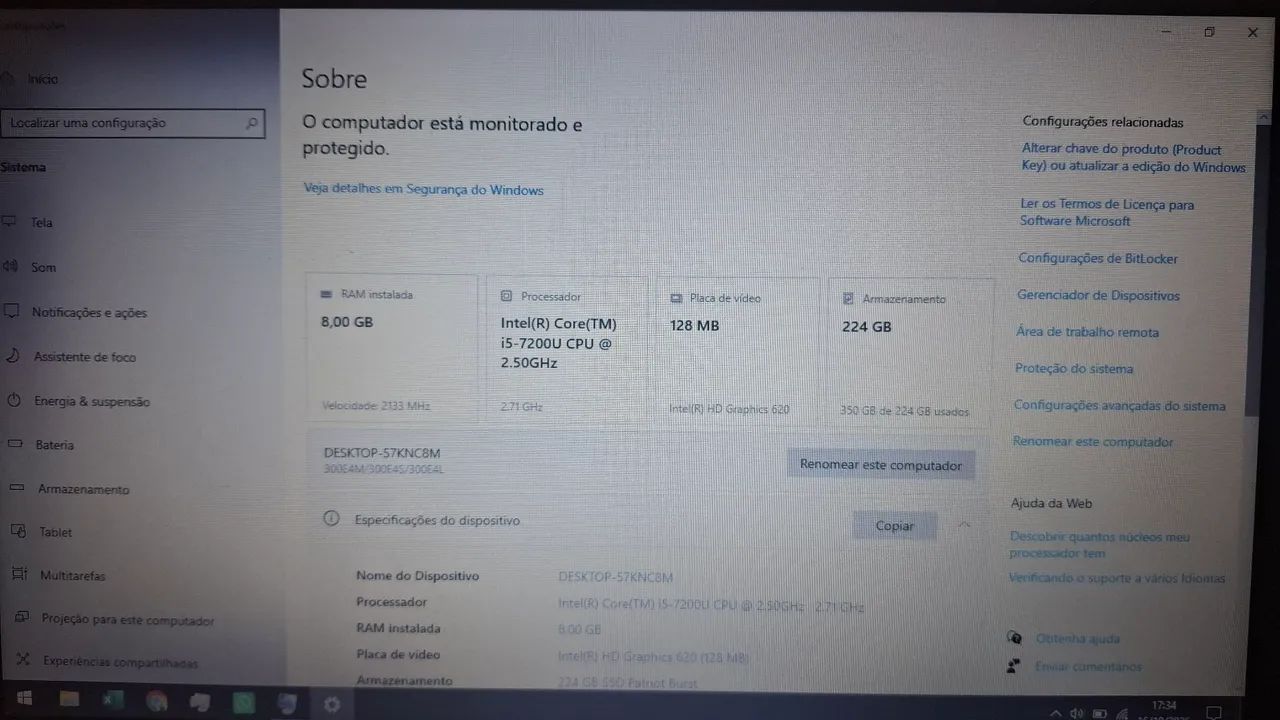 Notebook Samsung i5 7th 8GB ram SSD  - Foto 3