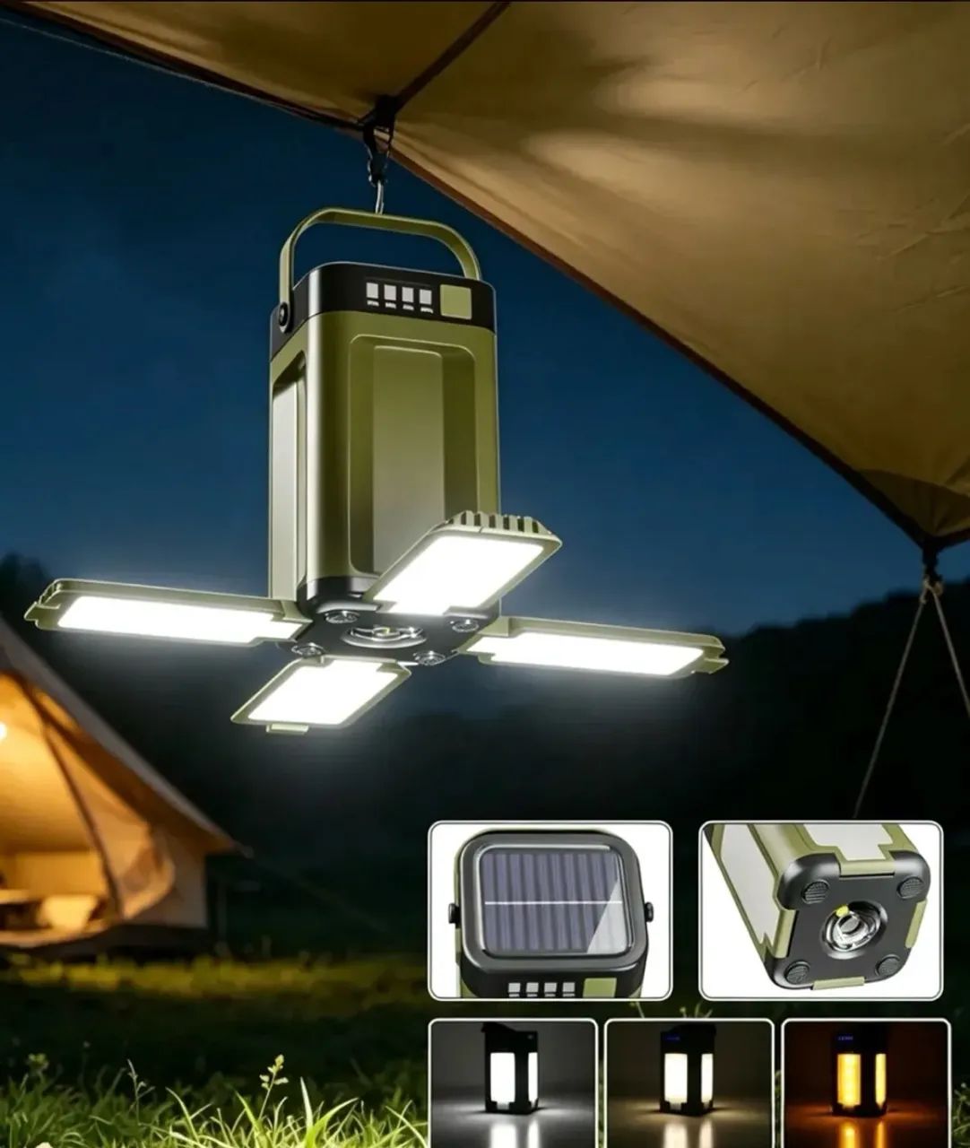 Kit lâmpada de camping + lanterna de cabeça  - Foto 3