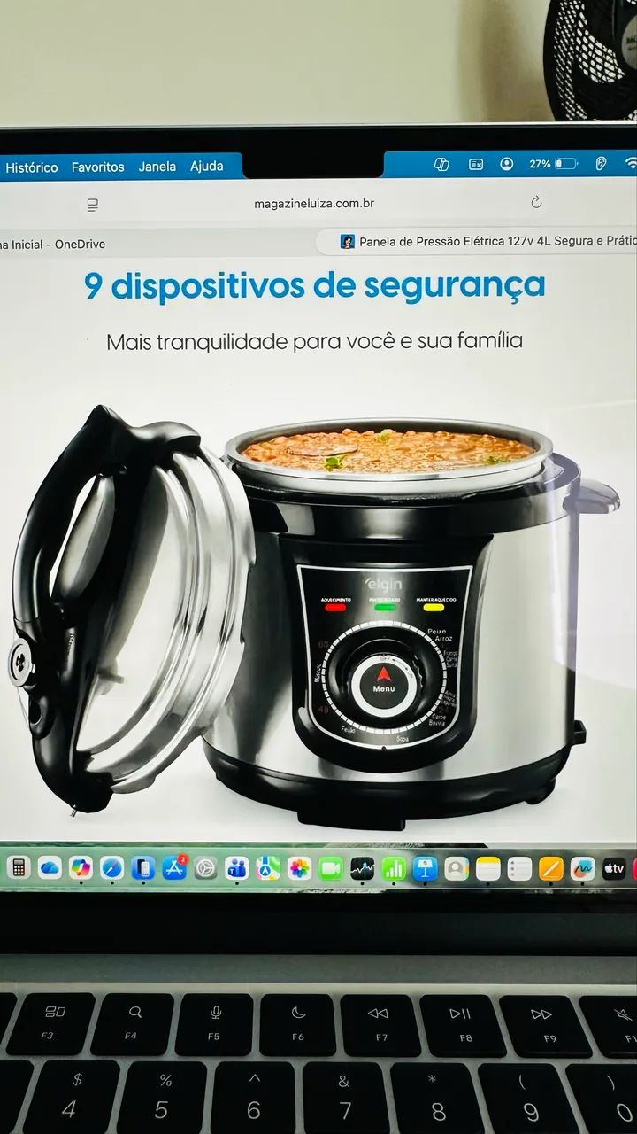 Panela de Pressão Elétrica 127v 4L Segura e Prática 840W 127v Elgin - Foto 4