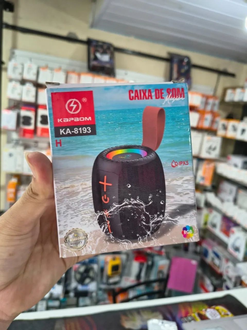 Caixa de Som Bluetooth Resistente a Água Potente Kapbom KA-8193
