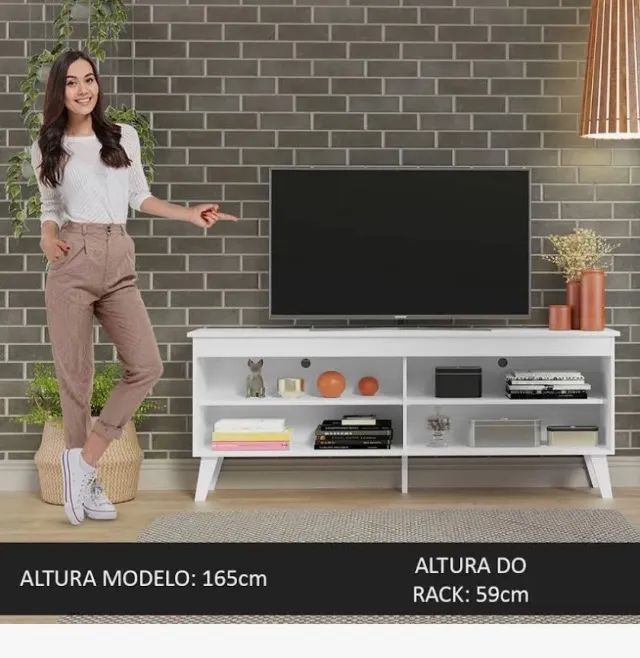 Rack para TV até 65 Polegadas - BRANCO - Foto 5