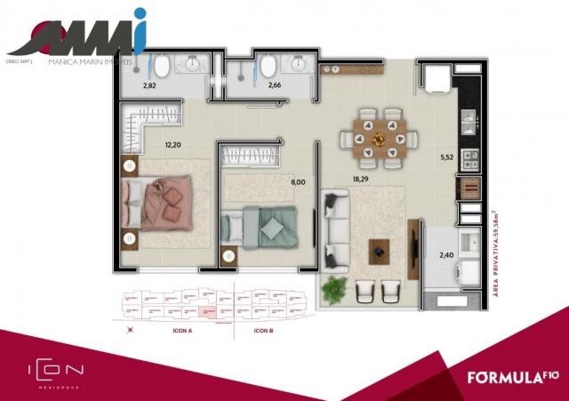 Icon - apartamento com 02 quartos sendo 01 suíte em bc - Foto 15