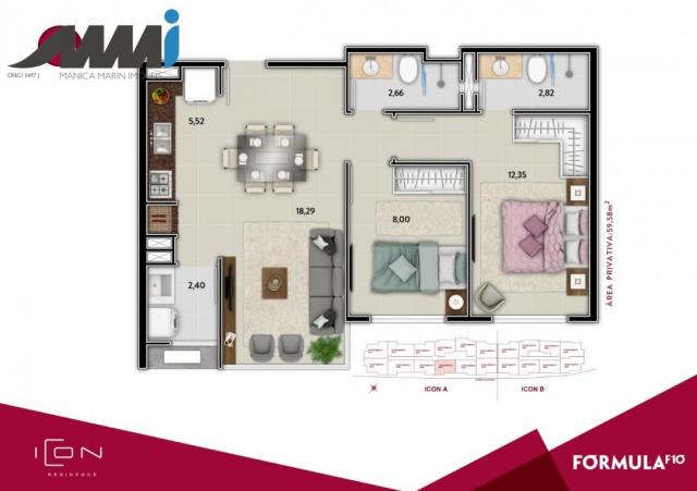 Icon - apartamento com 02 quartos sendo 01 suíte em bc - Foto 16