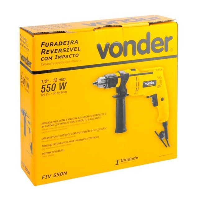 Furadeira com Impacto 1/2" 13mm 220V Vonder FIV550 - Foto 2