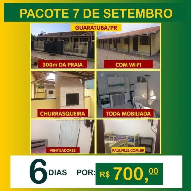 Super pacote feriado 7 setembro