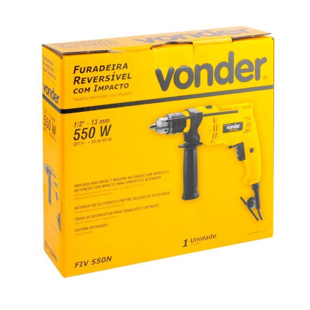 Furadeira com Impacto 1/2" 13mm 220V Vonder FIV550 - Foto 3