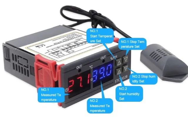 Termostado termohigrometro Controlador De Temperatura E Umidade Stc3028 Bivolt COD-AP152   - Foto 3