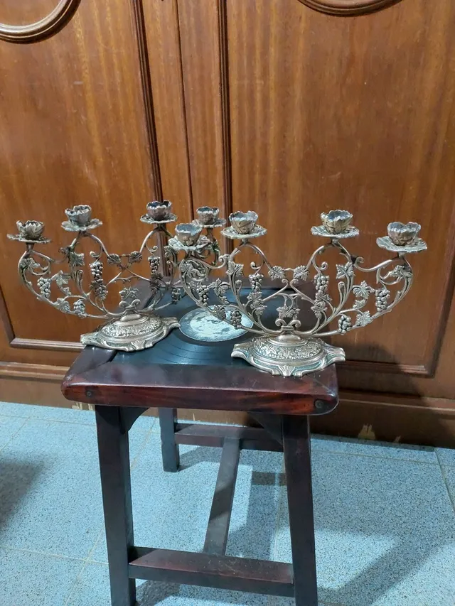 CANDELABRO ANTIGO PAR EM BRONZE
