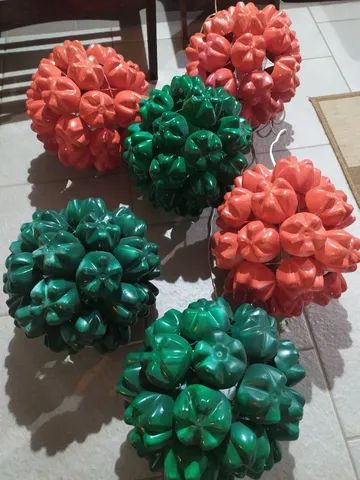 Enfeite 6 Bolas de Natal Gigante com Lâmpada
