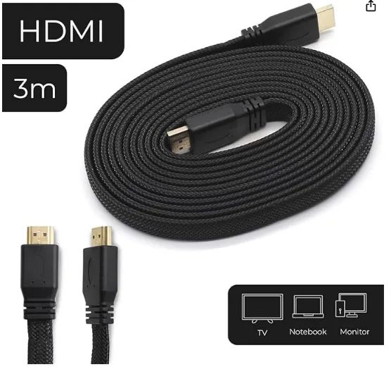 Cabo Hdmi 3 Metros 4k Ultra Hd 3D Blindado Com Revestimento Interno E ...