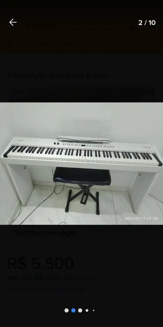 Piano Digital Roland FP-4 Branco