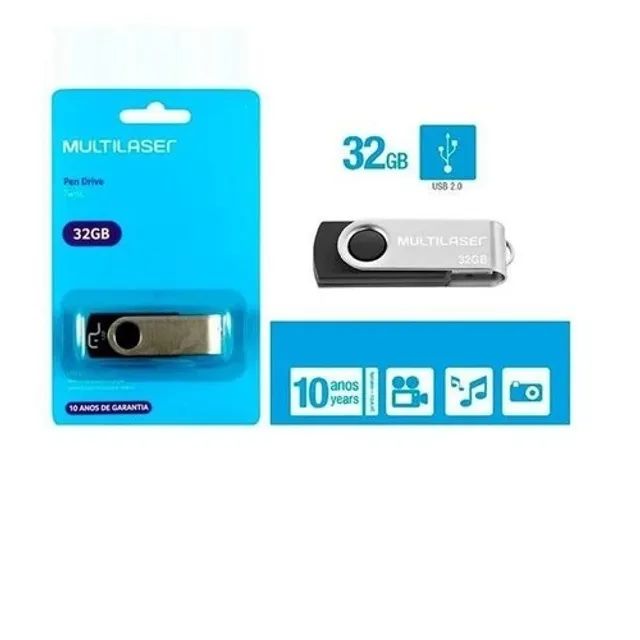 Multilaser Twist PD589 Pendrive preto 32gb - Foto 3