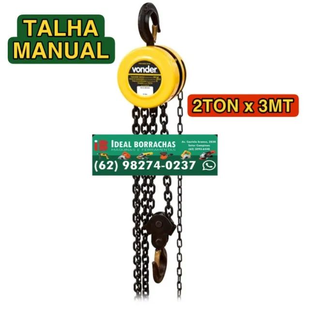 Talha manual 2 ton x 3 metros Vonder