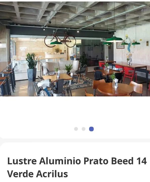 Lustre de Alumínio Prato Beed 14 Verde Acrilus - Foto 3