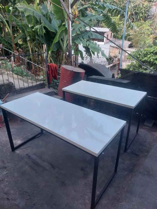 Mesa reta estilo industrial  - Foto 2