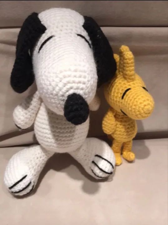 Boneco snoopy e woodstock em croche (amigurumi) - Foto 2