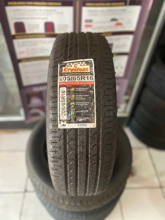 Pneu 205/65/16 Remold Crystone *borracha vipal* (instalação gratuita)
