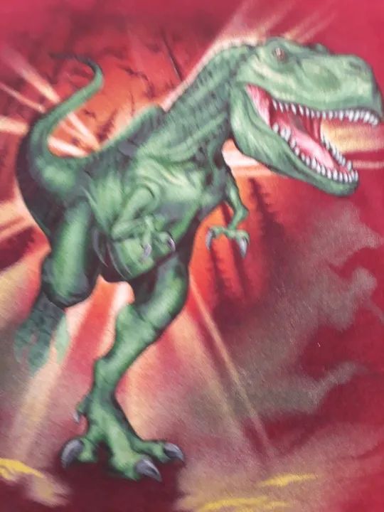 Camiseta Infantil Universal Studios -Vermelha - Tema Dinossauros-tam P - Usada - ótima