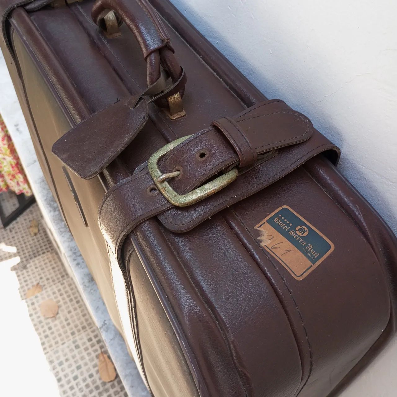 Mala de Viagem em Couro Primícia Anos 70 62x45  - Foto 2