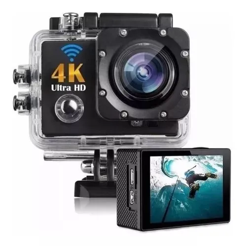 Câmera de Ação Ultra HD com Gravação de Vídeo, Câmera Impermeável, Câmera Esportiva, 4K