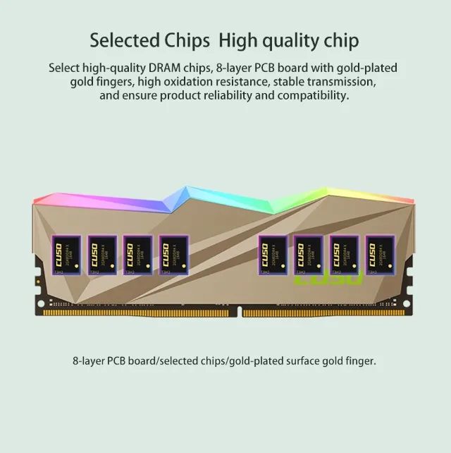 2x8gb 3200mhz Memoria Ram CUSO Rgb (Novas) - Foto 4