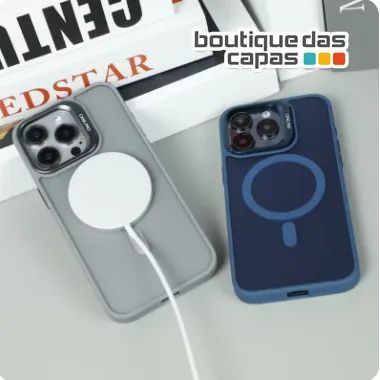 capa unique magsafe proteção camera iphone 16 e iphone 16 pro max c suporte - Foto 3