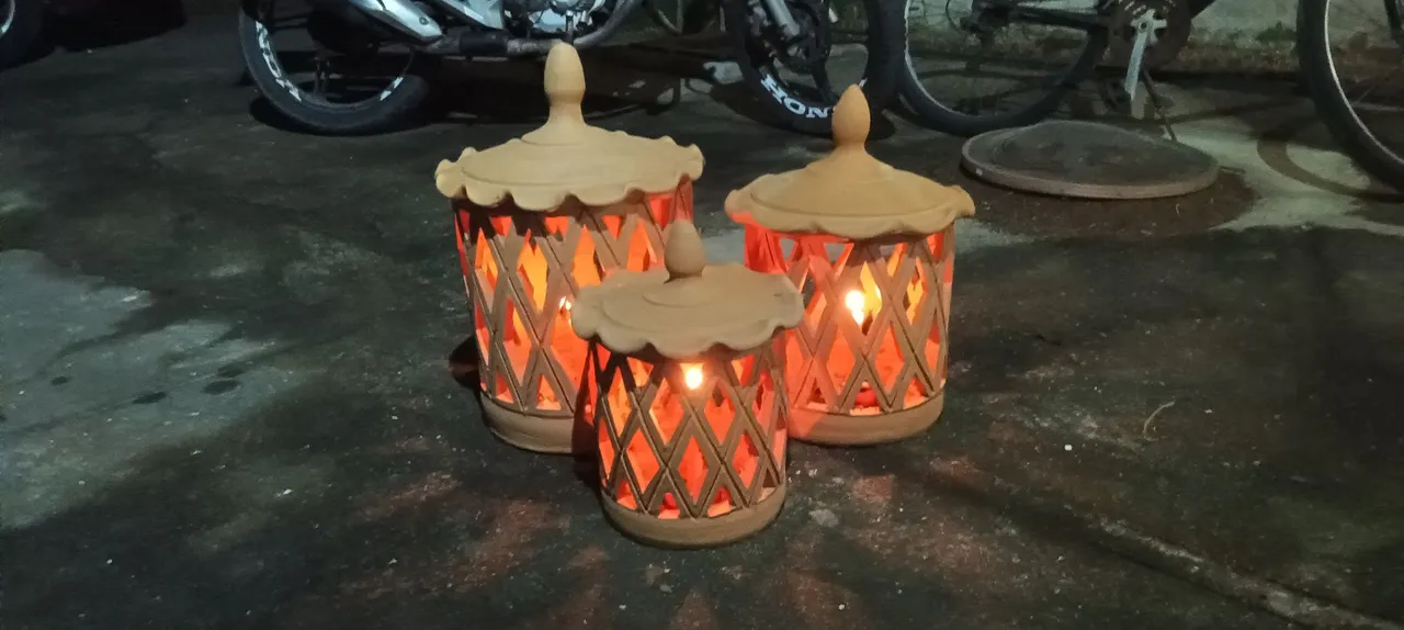 Lindo Trio de Luminárias de Cerâmica - Decoração e Ambientes