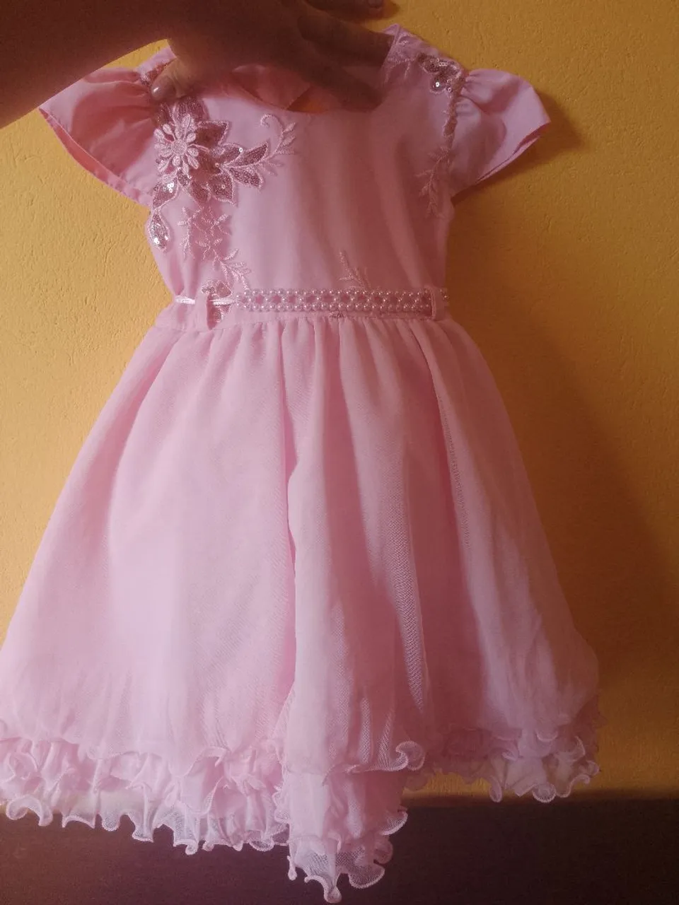 Vestido de festa infantil rosa