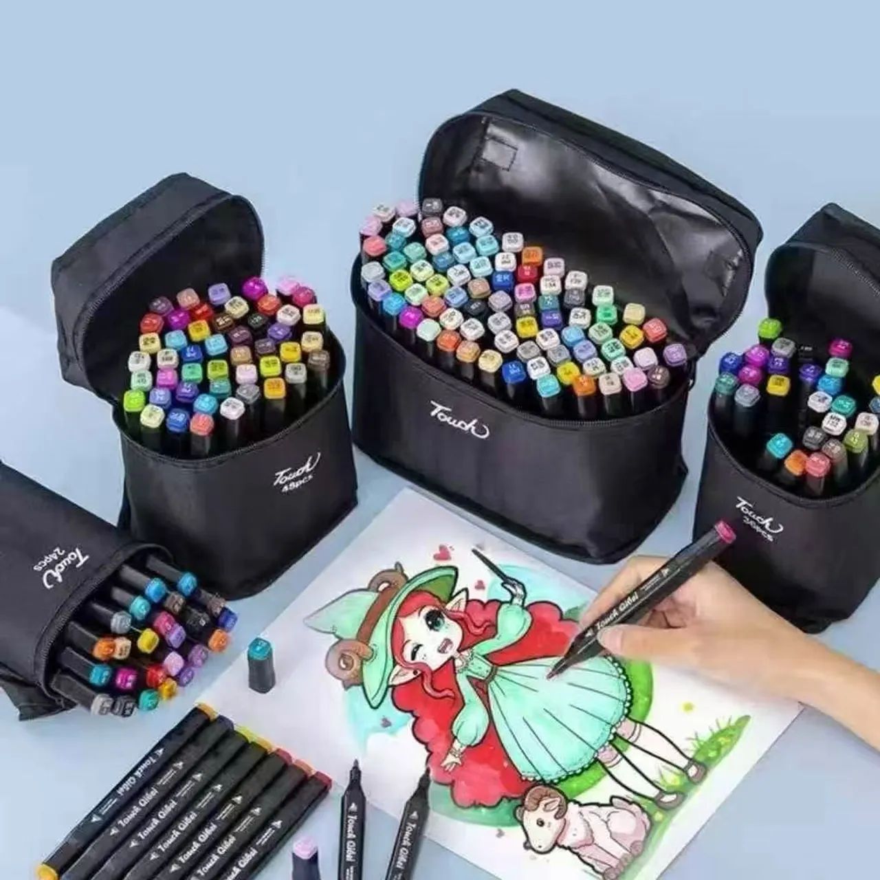 Kit Canetas Touch 24 cores + Uma caderneta de desenhos infantis - Novas