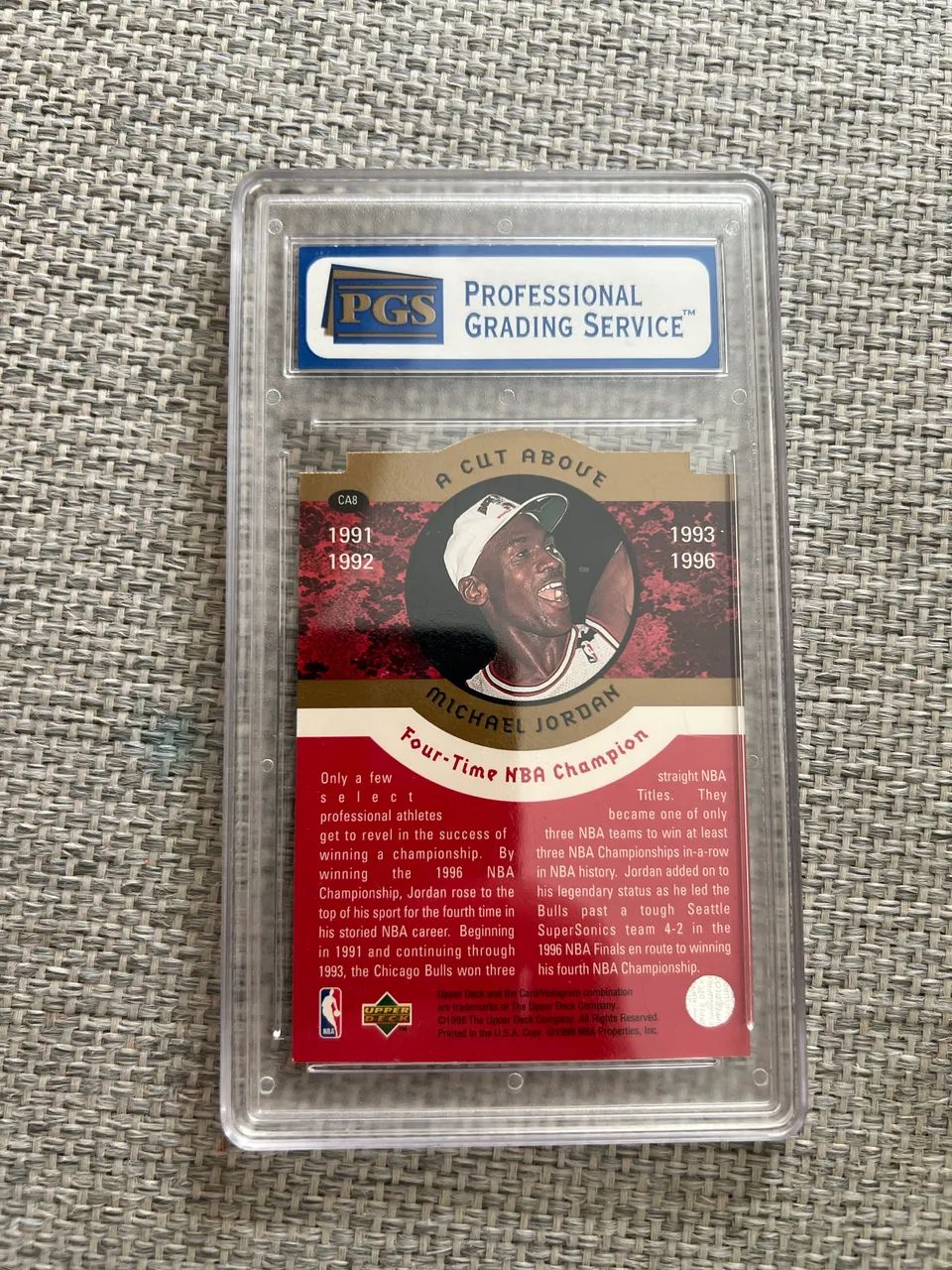 1996 MICHAEL JORDAN #CA8 A CUT ABOVE PGS 8 - Foto 2