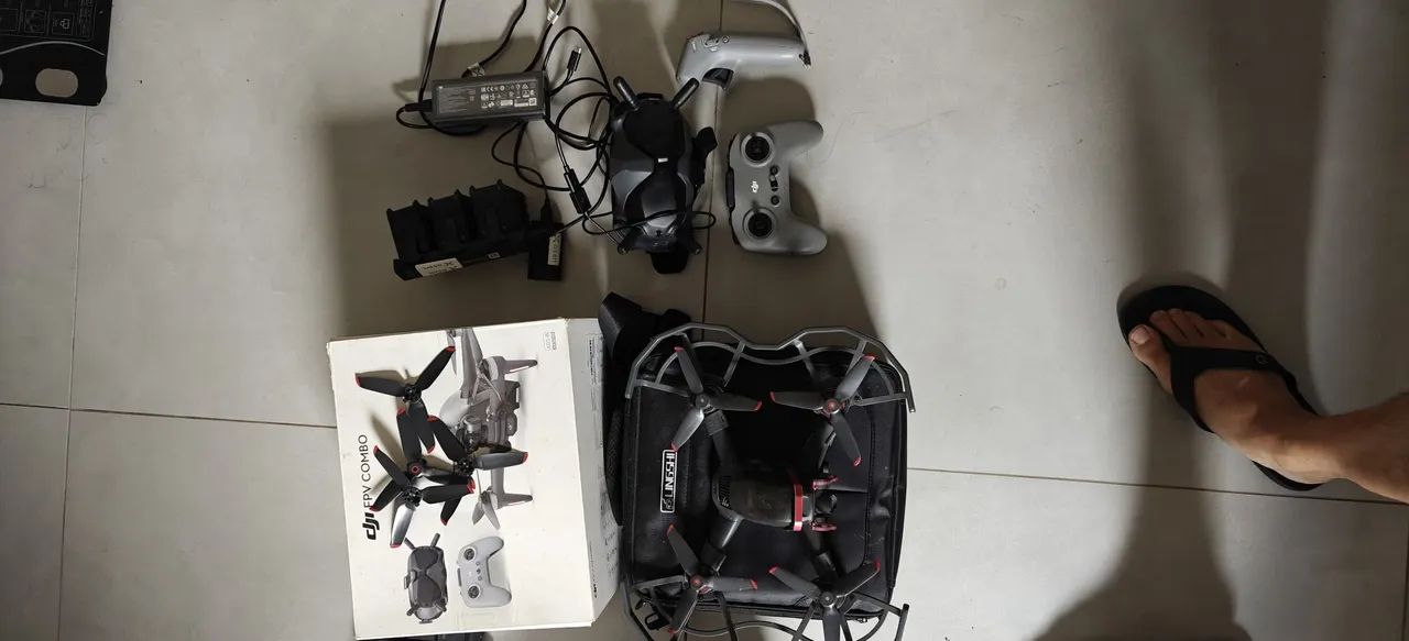 Drone dji fpv como fly more com 4 baterias motion control + controle + óculos Goggles