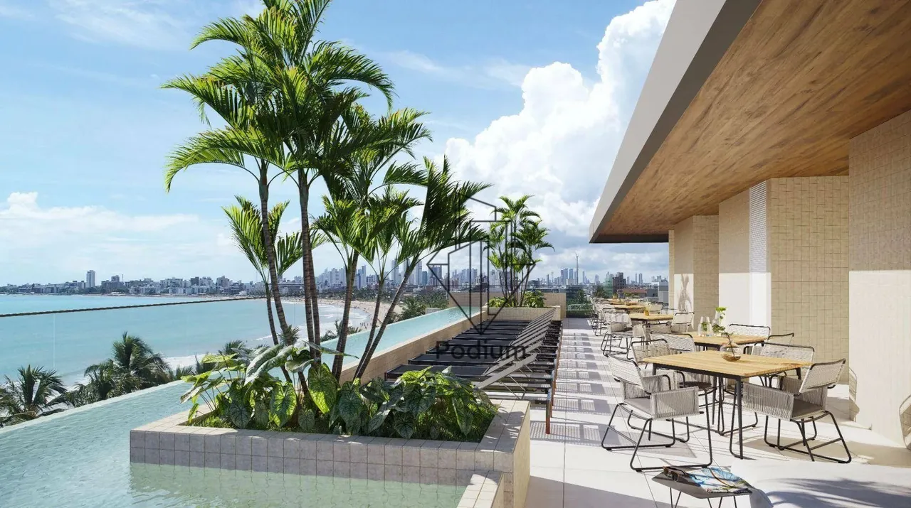 Flats estilo Studio térreo com área privativa a beira mar da praia de Intermares - FL0384
