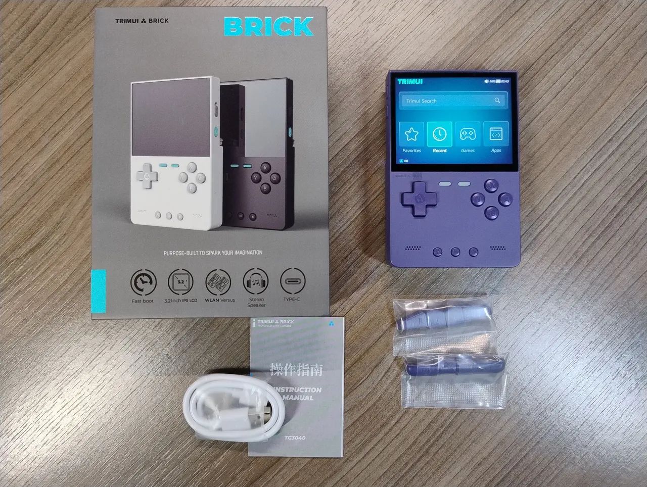 Trimui Brick Roxo Portátil jogos retro - Foto 5