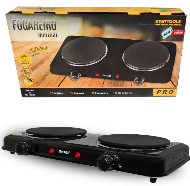 Fogareiro Elétrico 2 Bocas Tipo Chapa 220V 2500W