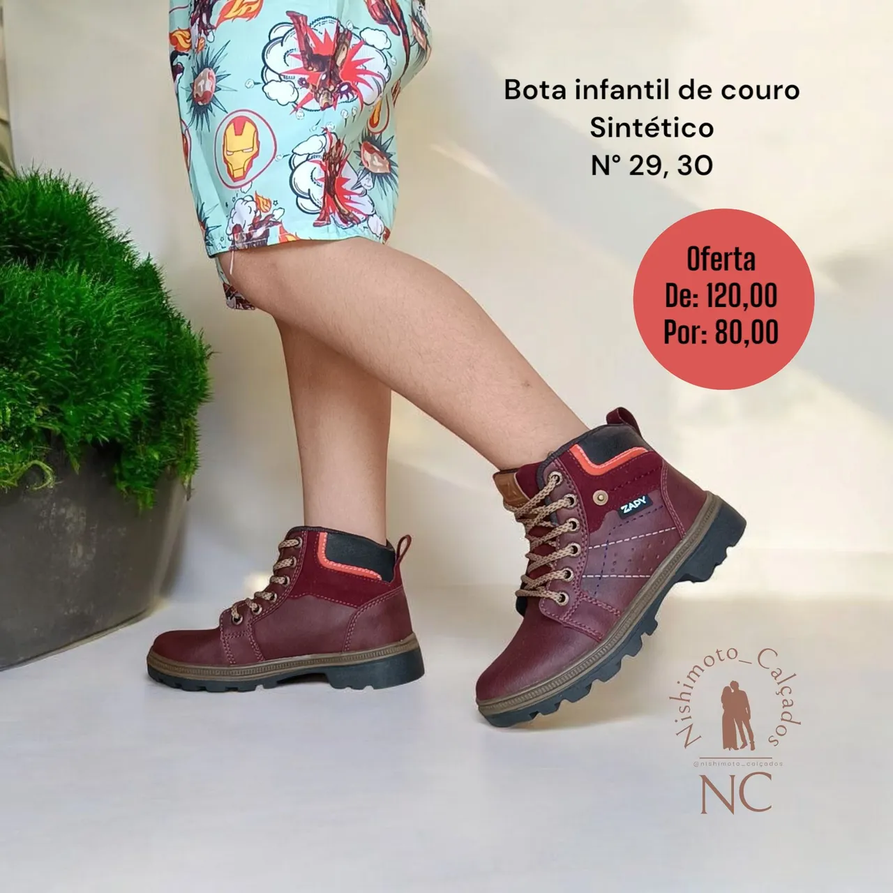 Bota Infantil de Couro Sintético Zapy - Nº 29 e 30