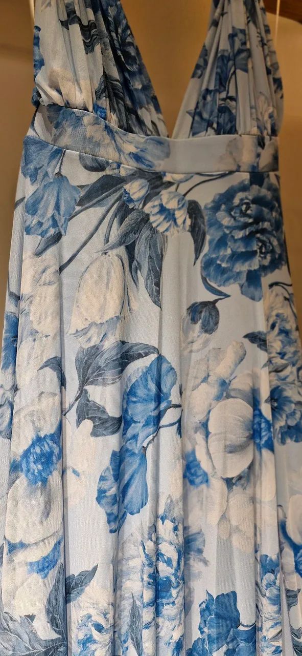 Vestido Longo Floral Azul - Foto 5