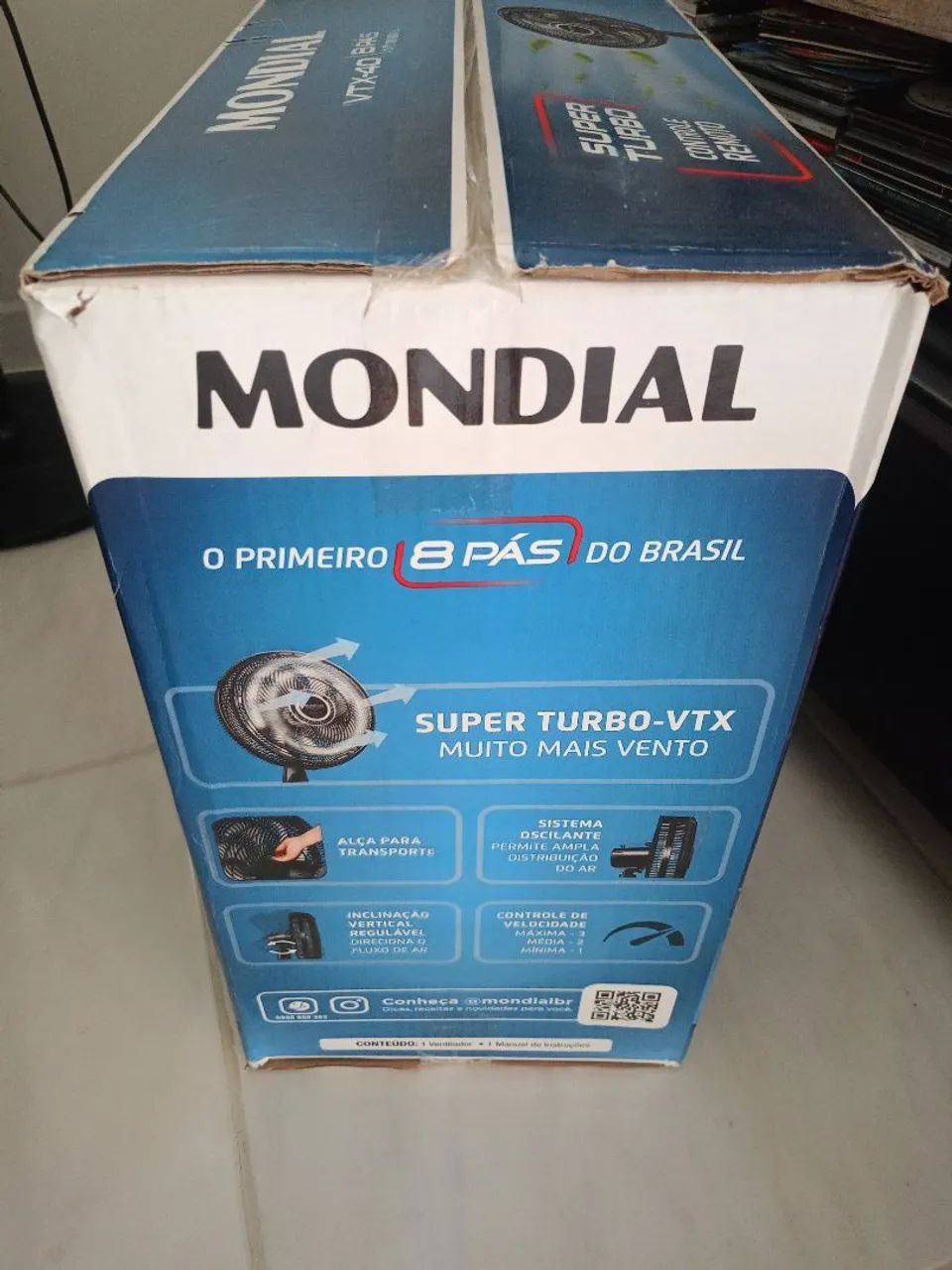 Ventilador de Coluna Mondial VTX-40C-40cm - 3 Velocidades Controle Remoto - Novo na CX  CX - Foto 2