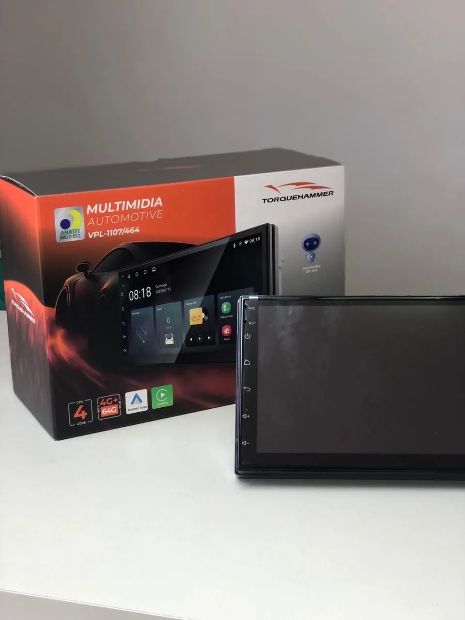 Multimídia 7 polegadas 4ram 64GB completa sem fio  - Foto 3
