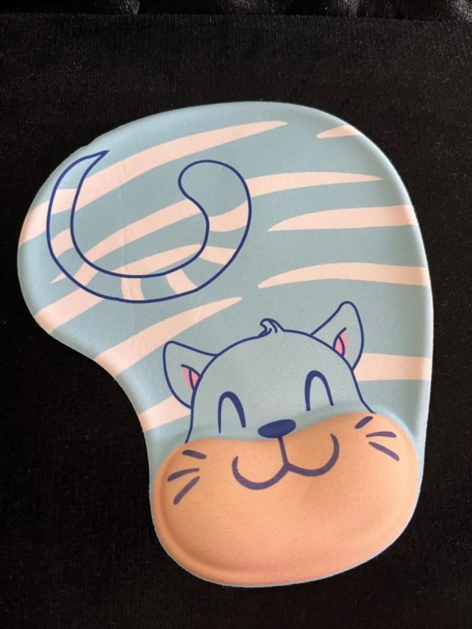 Mousepad ergonômico com apoio para o pulso gatinho azul - Foto 2