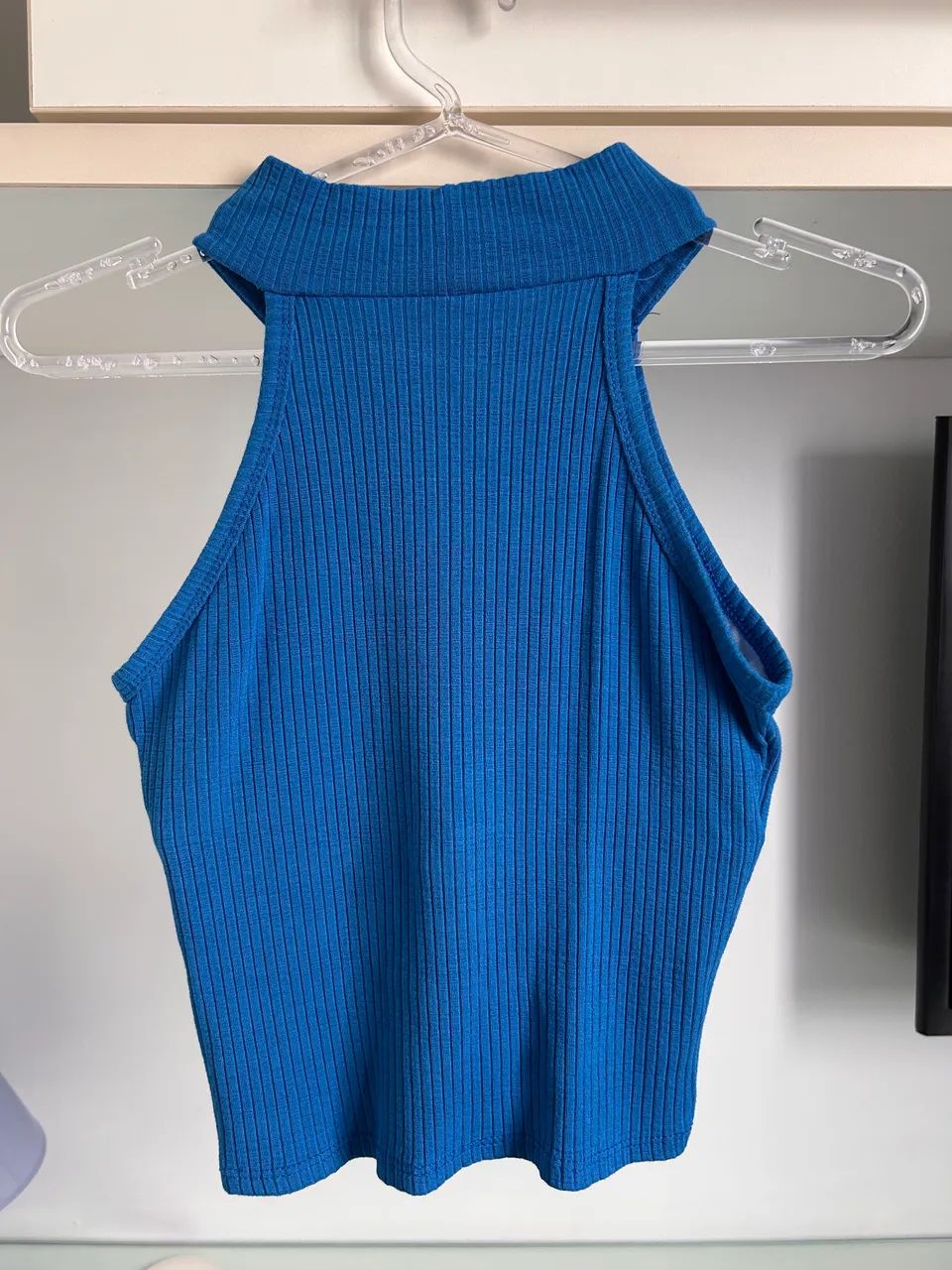 Blusa Azul Gola Alta - Foto 2