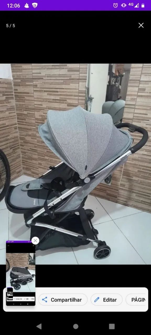 Carrinho de Bebê Dobrável + bebê conforto 
