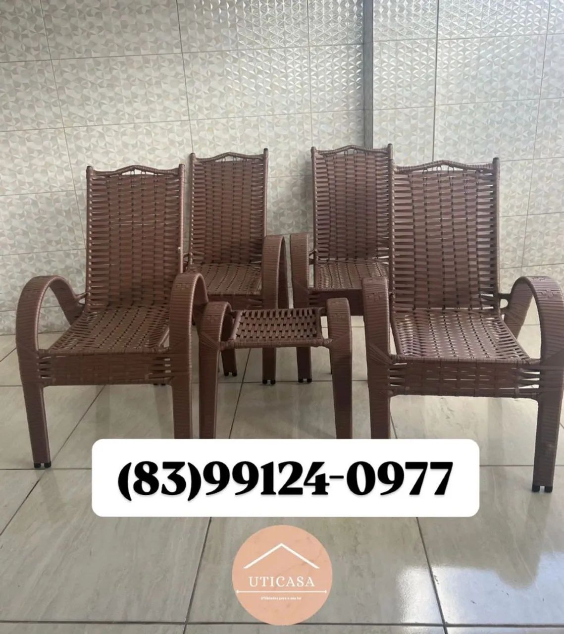 Jogo de cadeiras de fibra sintética - 4 peças