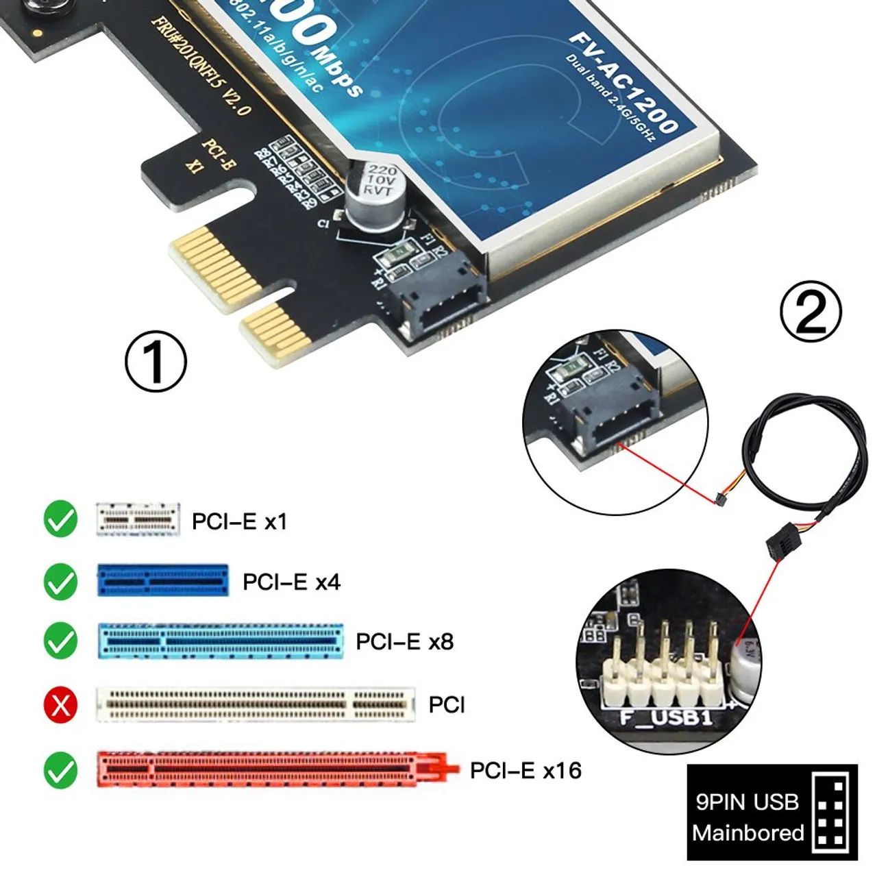 Placa wi-fi dual Band+Bluetooth 4.0 pra PC  - Foto 4