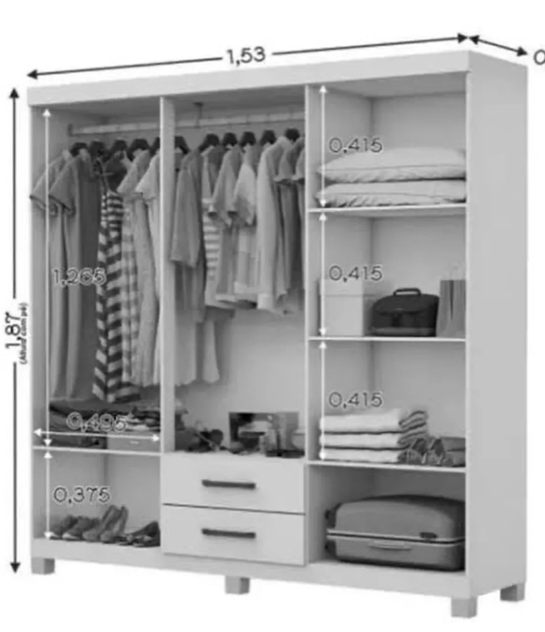 Guarda roupa com espelho parcelamento sem juros  - Foto 4